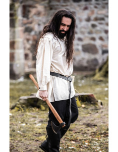 Camisa medieval modelo Ulrich, color blanco natural