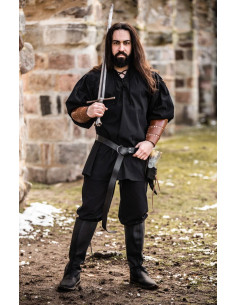 Camisa medieval modelo Ulrich, color negro