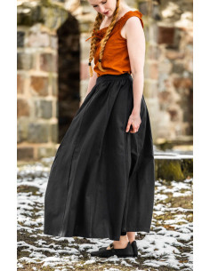 Middeleeuwse rok model Konstanze, zwarte katoen