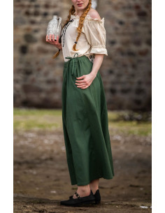 Falda medieval modelo Konstanze, algodón verde