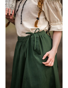 Falda medieval modelo Konstanze, algodón verde 2