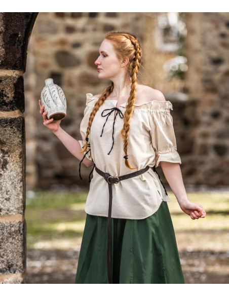 Blusa medieval modelo Amelia, blanco...