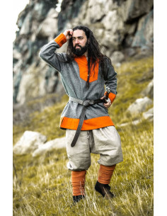 Túnica vikinga de lana modelo Roland, gris