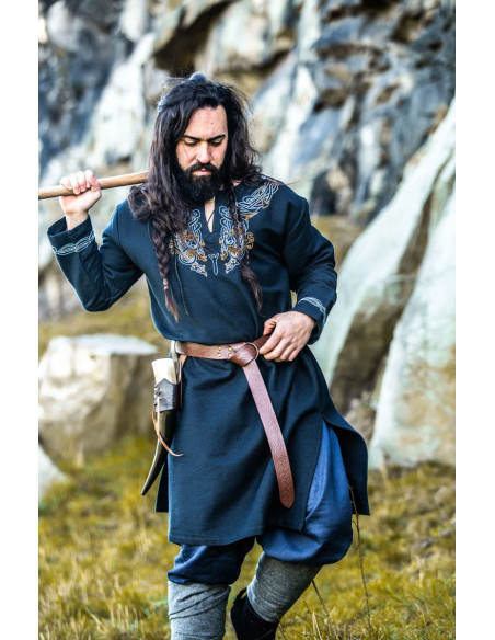 Túnica vikinga Snorri con bordado a...