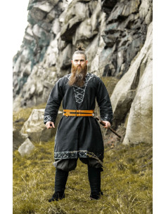 Túnica vikinga decorada Erik, color negro 2