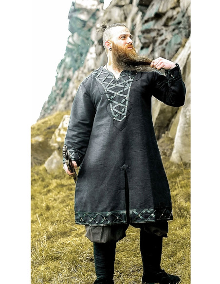 Erik Versierd Viking Tuniek Zwart