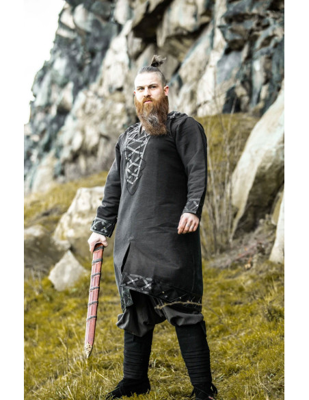 Erik Versierd Viking Tuniek Zwart