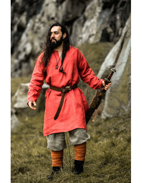 Halvar Linnen Viking Tuniek Rood