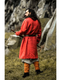 Halvar Linned Viking Tunika Rød 2