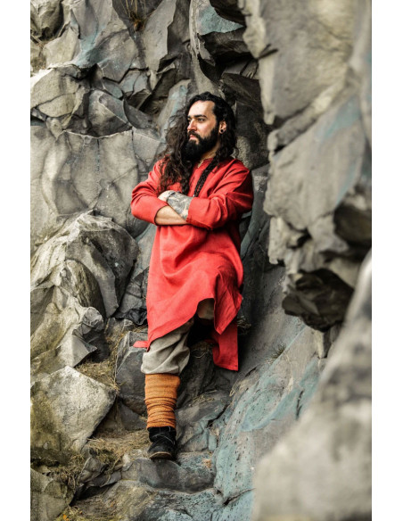 Halvar Linnen Viking Tuniek Rood