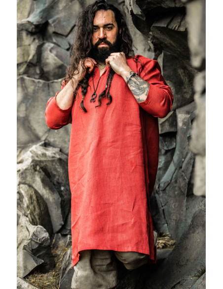 Halvar Linnen Viking Tuniek Rood