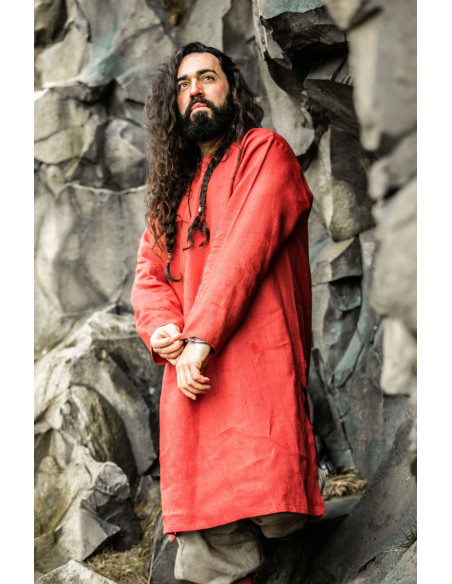 Halvar Linnen Viking Tuniek Rood