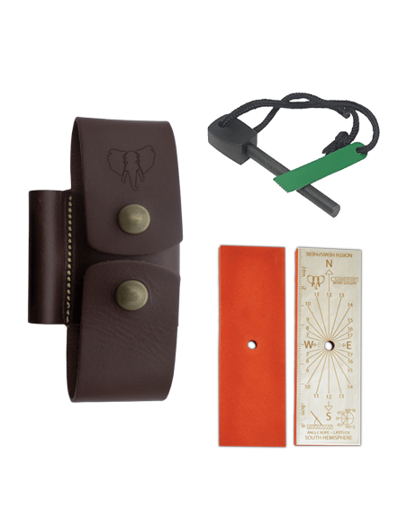 Flint- og slibestenssæt med brun kasse