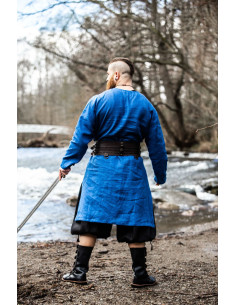 Halvar Linen Viking Tunika Blå 2