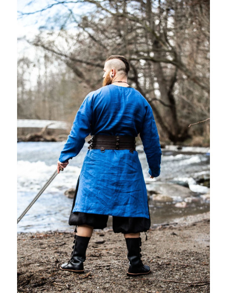Halvar Linnen Viking Tuniek Blauw Halvar Linnen Viking Tuniek Blauw