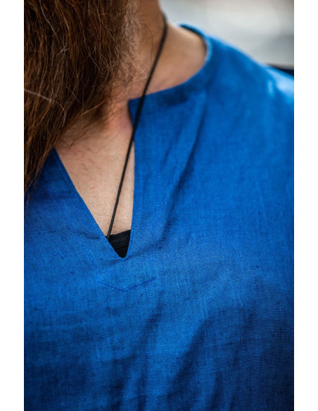 Halvar Linnen Viking Tuniek Blauw Halvar Linnen Viking Tuniek Blauw
