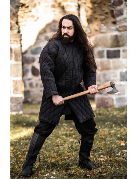 Gambesón medieval acolchado negro, Nils