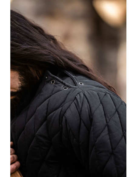 Gambesón medieval acolchado negro, Nils