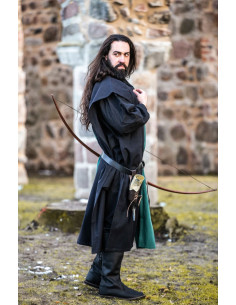 Túnica medieval bipart Frojoerick, negro-verde 2