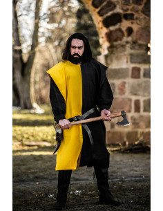 Túnica medieval bipart Frojoerick, negro-amarillo