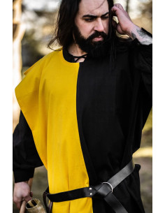 Túnica medieval bipart Frojoerick, negro-amarillo 2