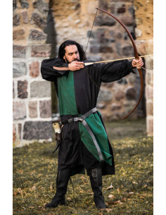 Mittelalterliche Tunika Schachbrett, schwarz-grün