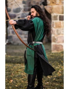 Túnica medieval Tablero de Ajedrez, negro-verde 2