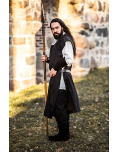 Túnica medieval en algodón Frojoerick, negra