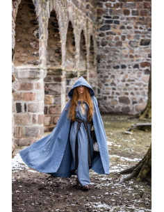 Capa medieval con capucha modelo Mila, azul