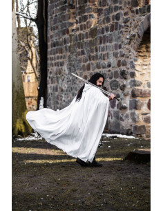 Capa medieval blanca larga, modelo Gunnar