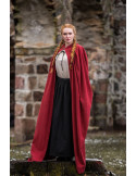 Capa medieval roja larga, modelo Gunnar