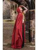 Capa medieval roja larga, modelo Gunnar