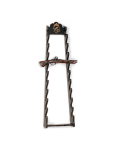 Wanddisplay voor 10 pistolen of katana's (117x29 cm.)