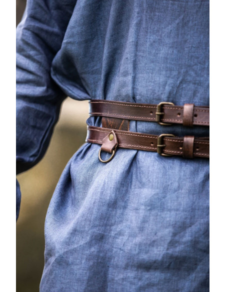 Viking dubbele lederen riem, model...