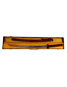 Katana decorativa roja con caja de madera (103 cm.) 2