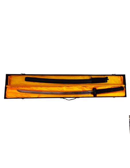 Decoratieve zwarte saya katana met...