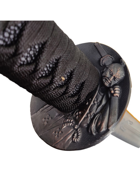Decoratieve zwarte saya katana met...