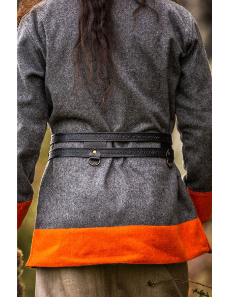 Axel Viking Doppelledergürtel, Schwarz