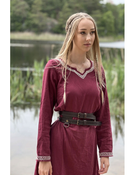 Viking dubbele lederen riem Axel,...