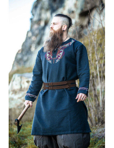 Viking dubbele lederen riem Axel, donkerbruin