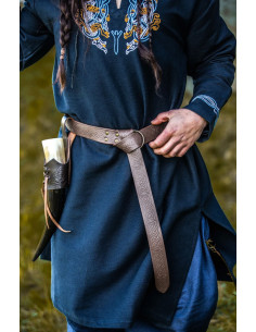 Ledergürtel mit keltischem Muster, dunkelbraun