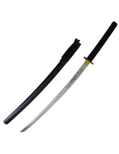 Dekoratives schwarzes Saya-Katana mit Holzkiste (103 cm).