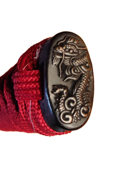 Rode decoratieve katana met houten...