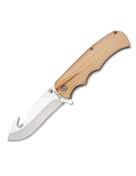 Cuchillo caza, tipo Skinner, con mango en madera natural