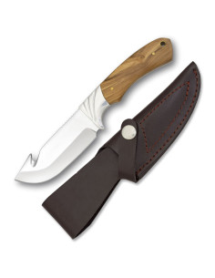 Cuchillo caza con mango de olivo (22,5 cm.)