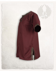 Middeleeuwse tuniek korte mouw model Sigbert, bordeaux 2