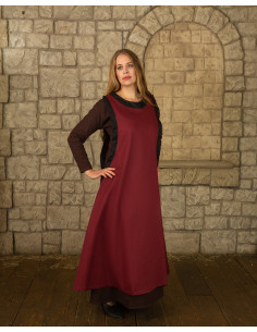 Middeleeuwse jurk dame Juliana, bordeauxrode kleur