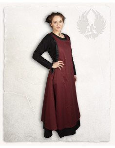 Middeleeuwse jurk dame Juliana, bordeauxrode kleur 2