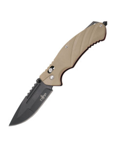 Navaja Third acero inoxidable y mango G10 bicolor camel