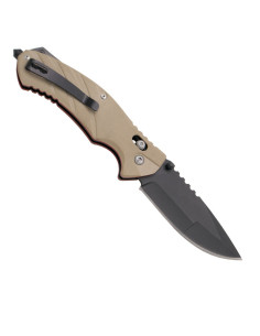 Navaja Third acero inoxidable y mango G10 bicolor camel 2